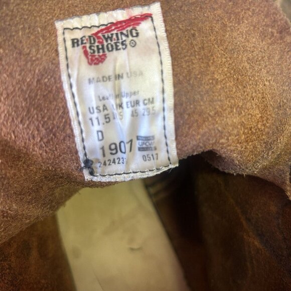Red Wing 1907 Heritage Cooper Moc Toe Work Boots Mens 11.5 D - Picture 4 of 12